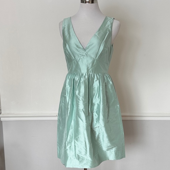 J. Crew Dresses & Skirts - J. Crew Hope Dress Silk Dupioni Aqua 4 NWT Sleeveless Wedding Party $228